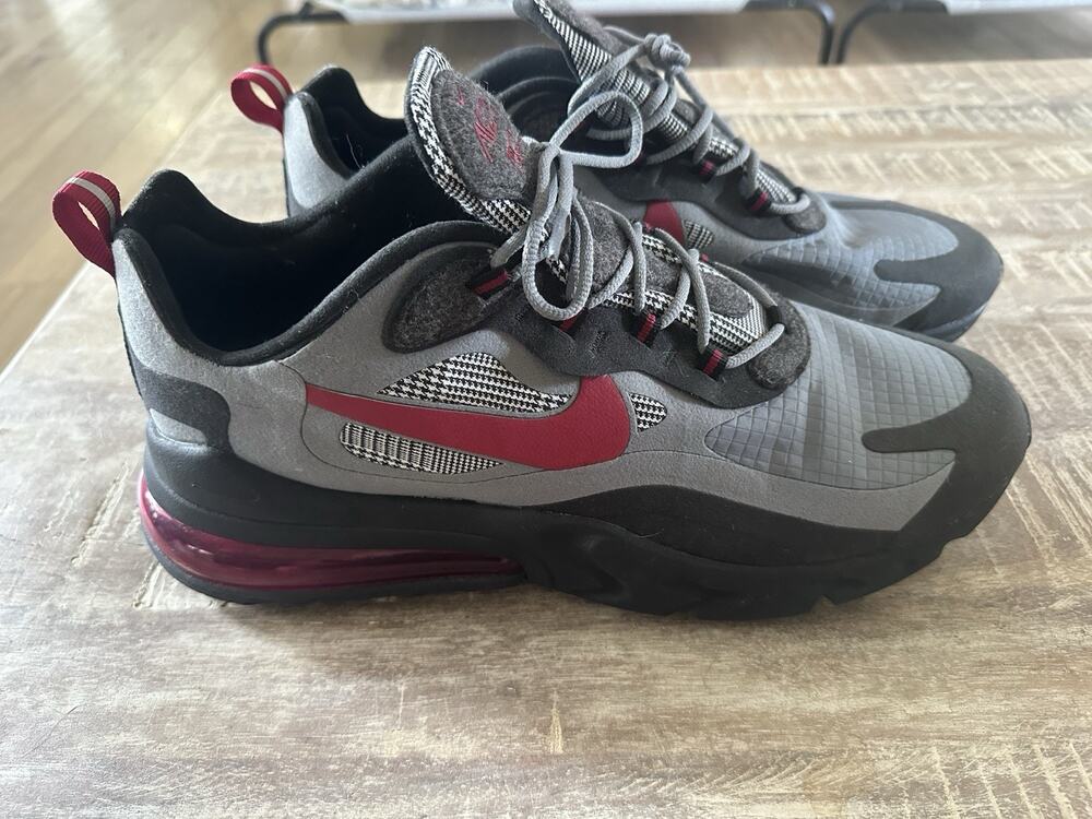 Nike Men Air Max 270 React Alabama Houndstooth Shoes Gray Black CT3135-001 Sz 14